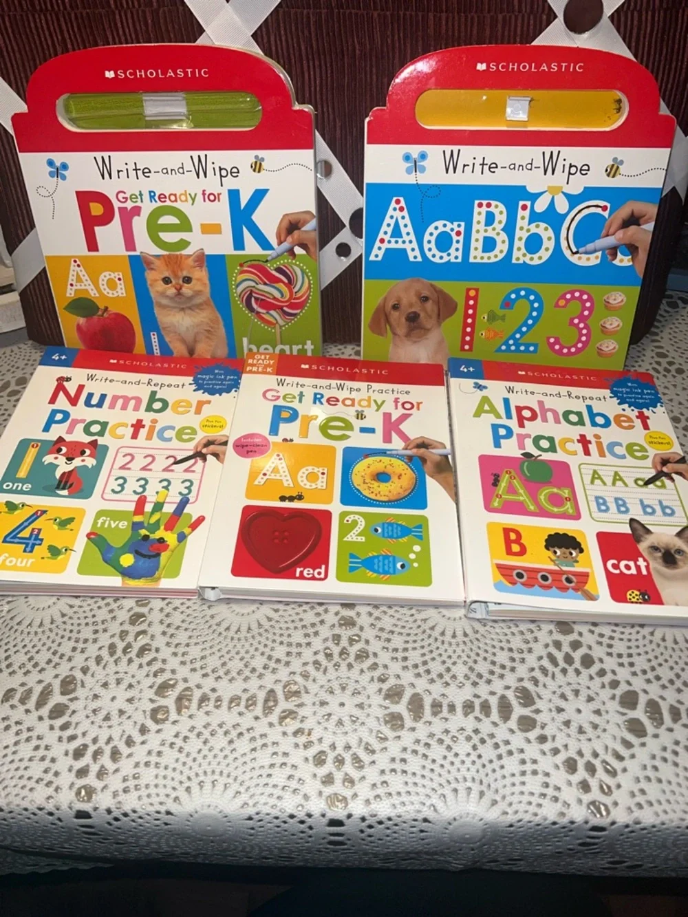 Scholastic Write-and-Wipe Pre-K & Practice Workbook Set - Multicolor